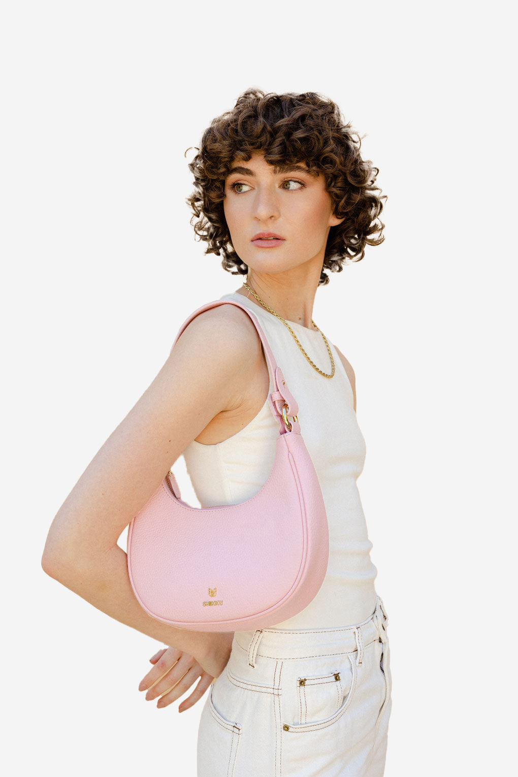 Hobo Leather Bag - Pink