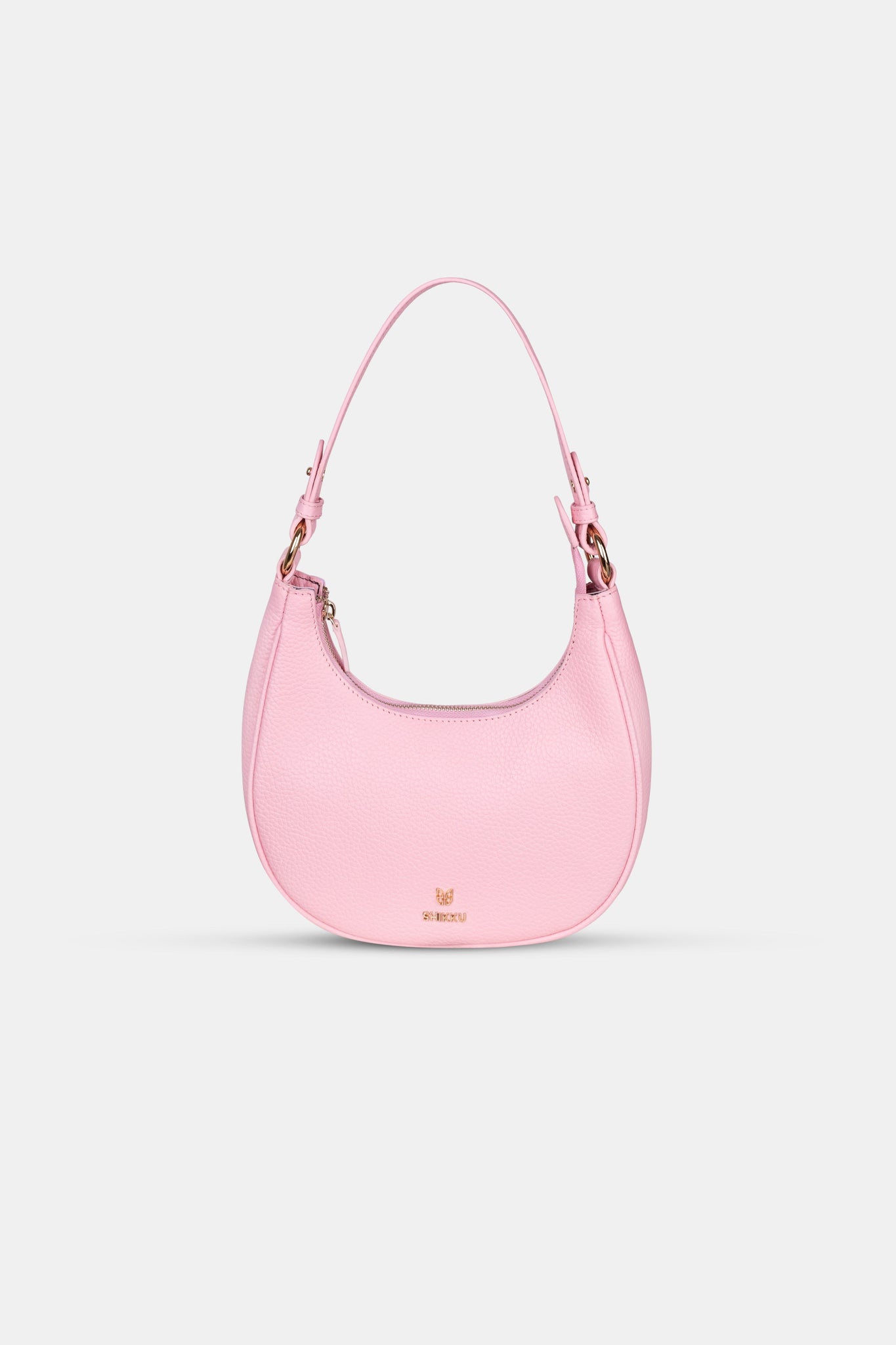 Hobo Leather Bag - Rose Pink