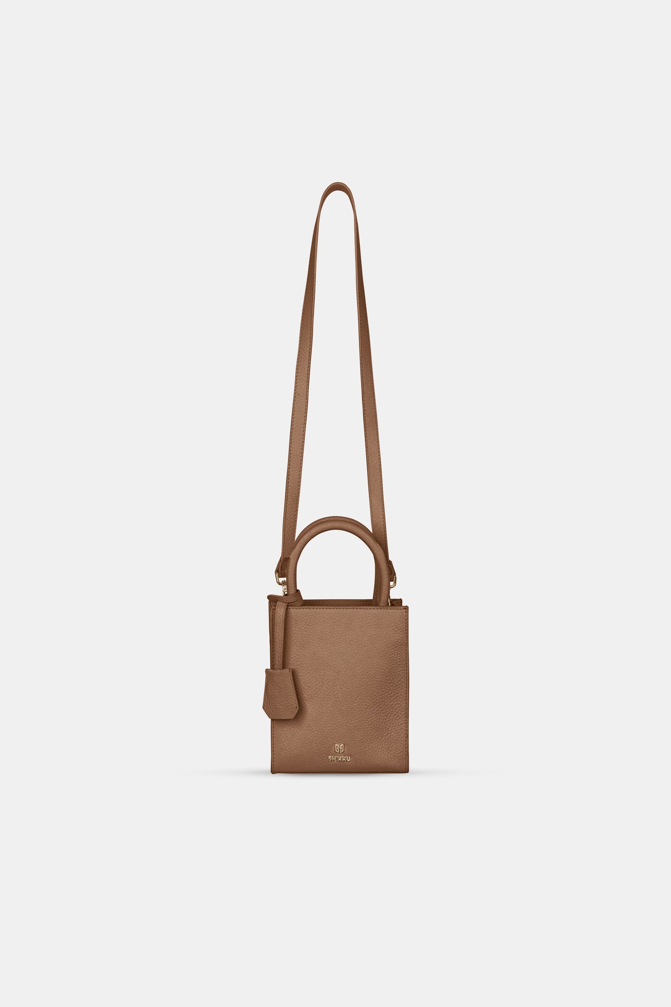 Mini Tote Leather Bag - Tabac Brown