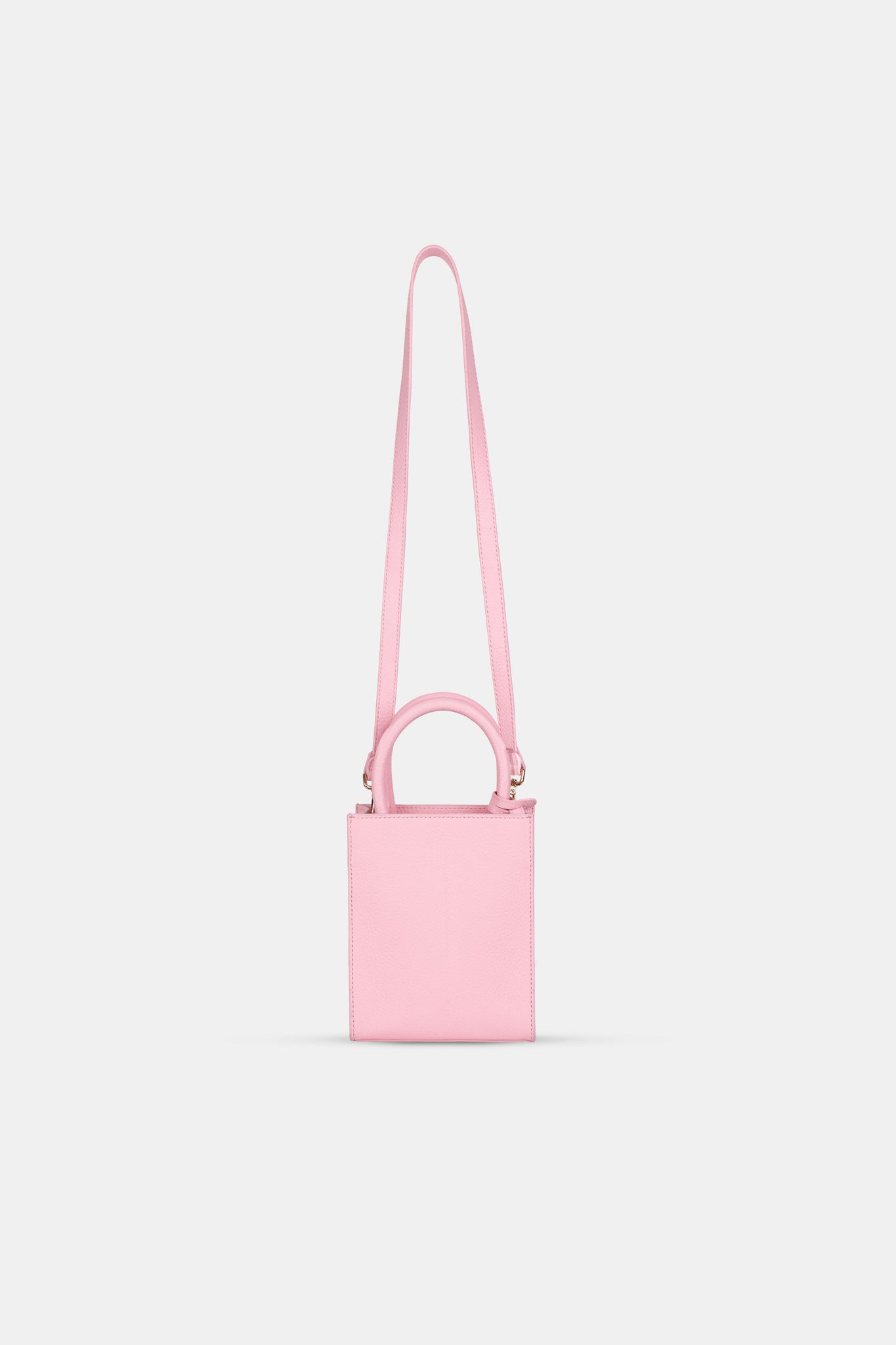 Mini Tote Leather Bag - Pink