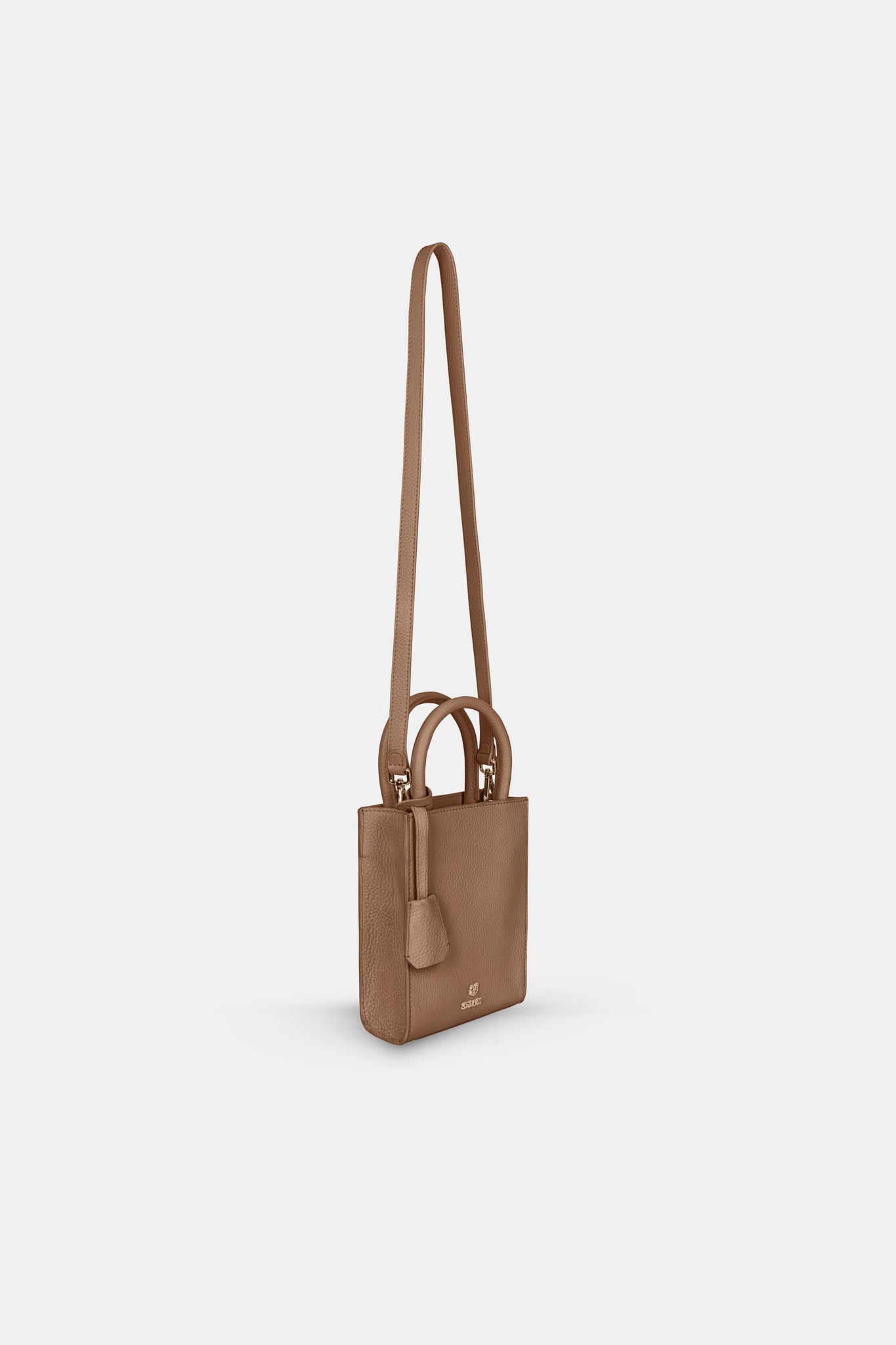 Mini Tote Leather Bag - Brown