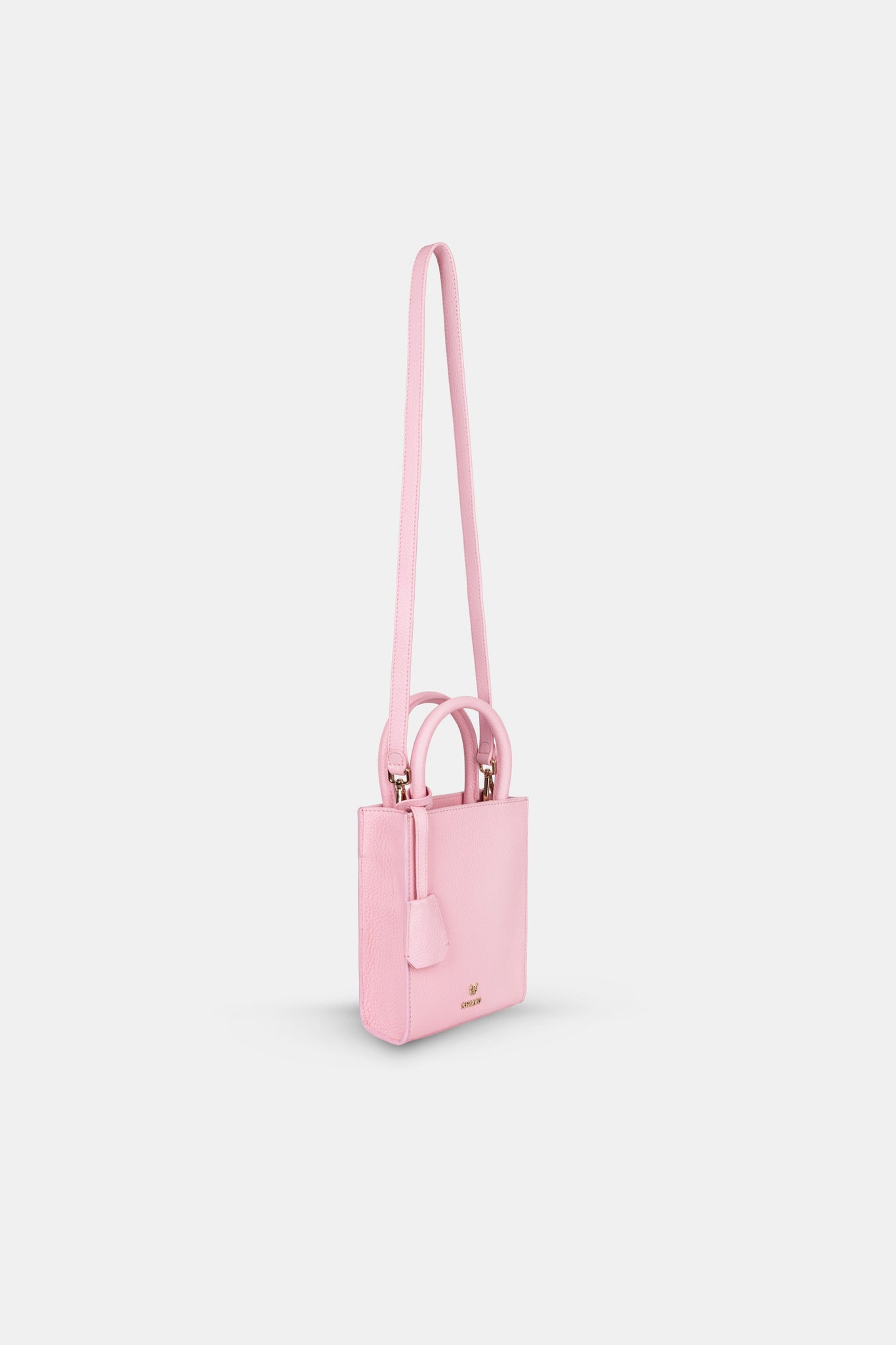 Mini Tote Leather Bag - Rose Pink