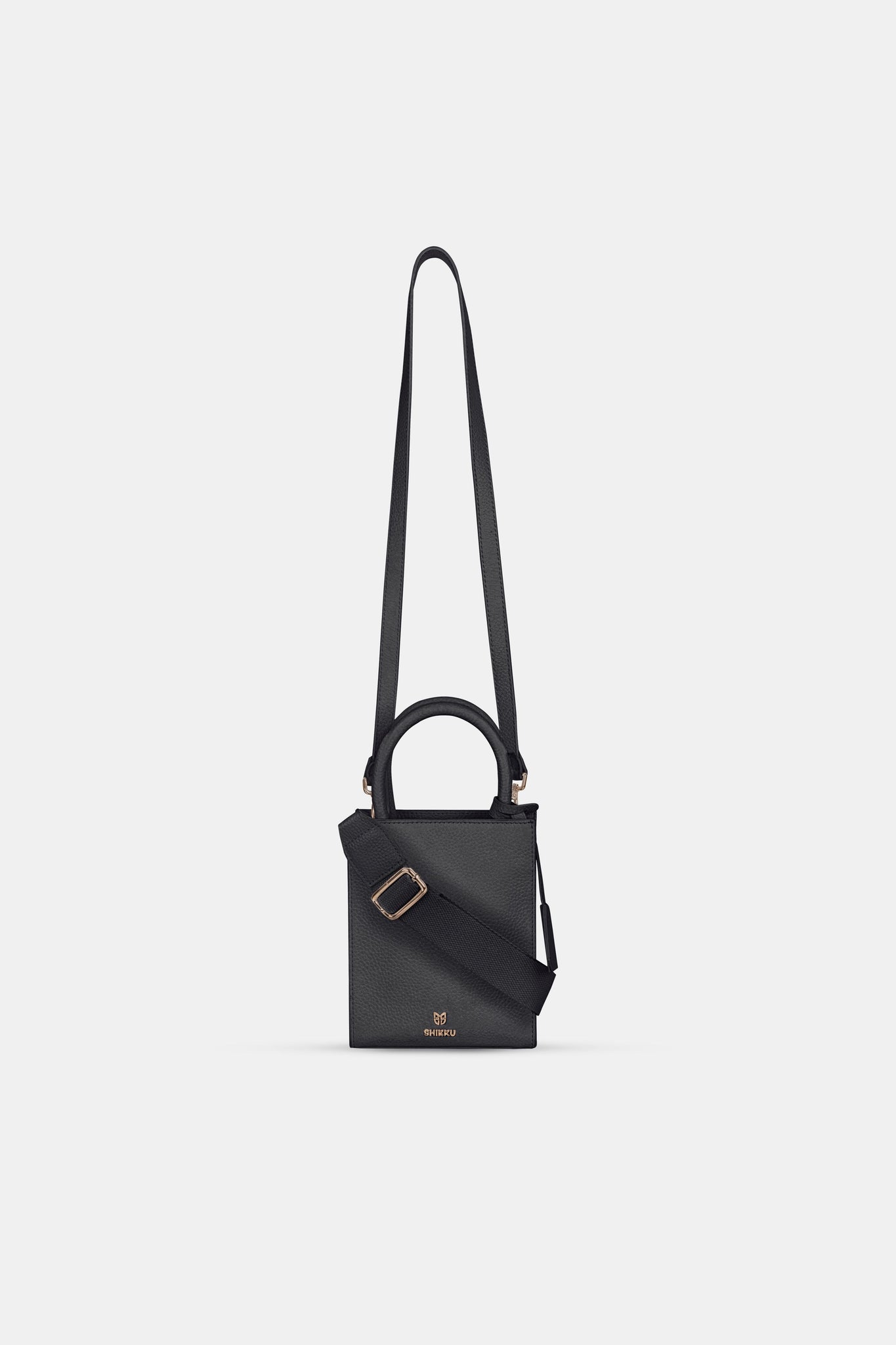 Mini Tote Leather Bag - Black