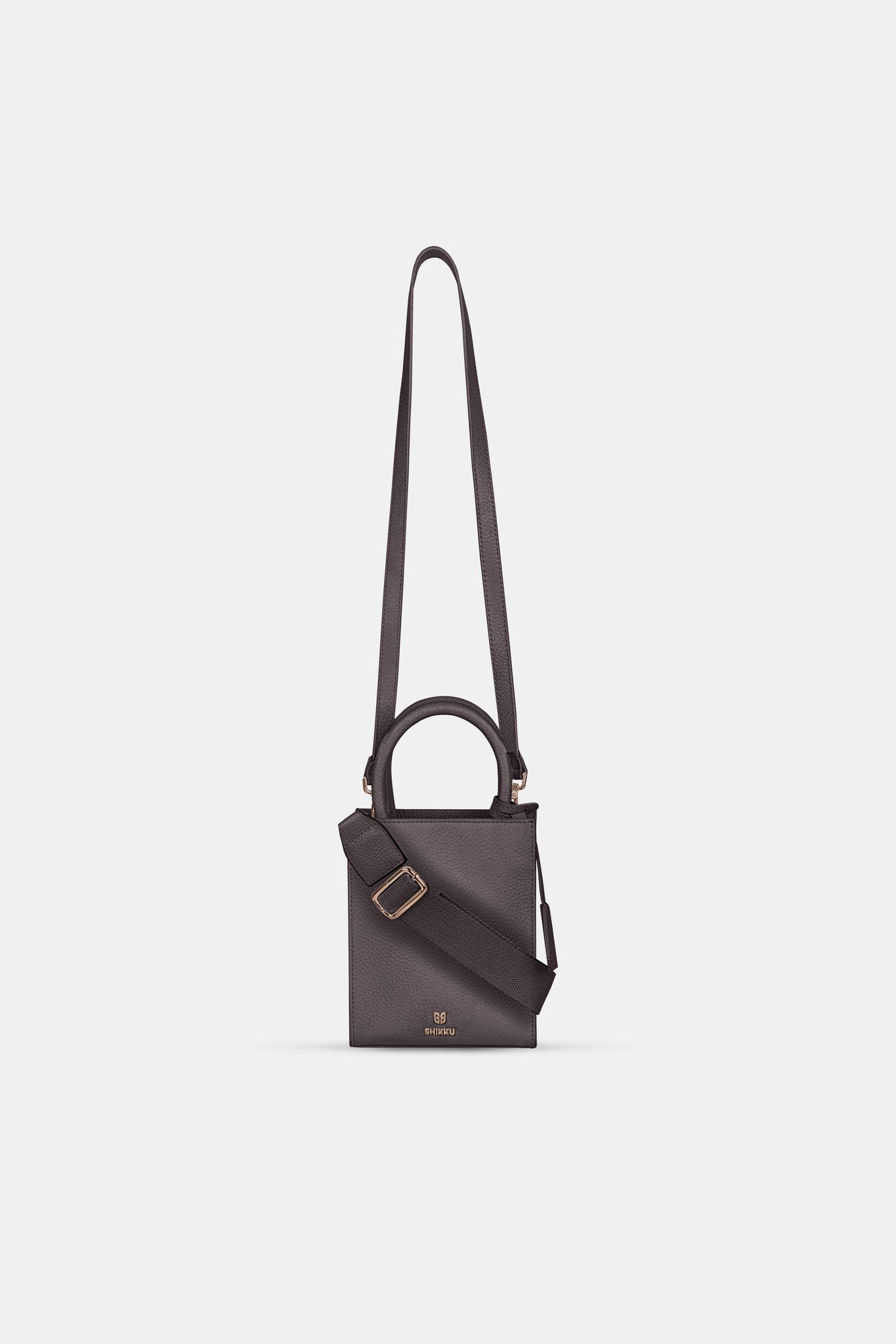 Mini Tote Leather Bag - Dark Brown