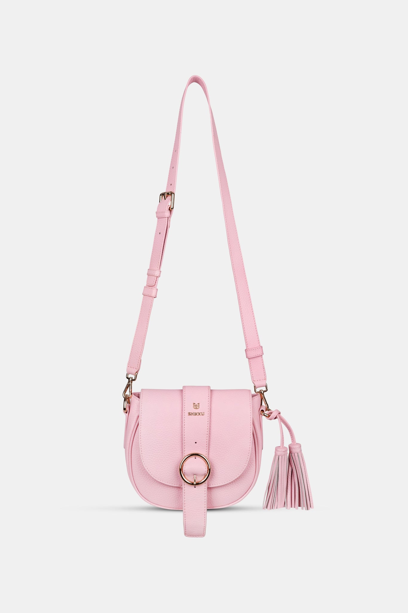 Shoulder Leather Bag - Pink