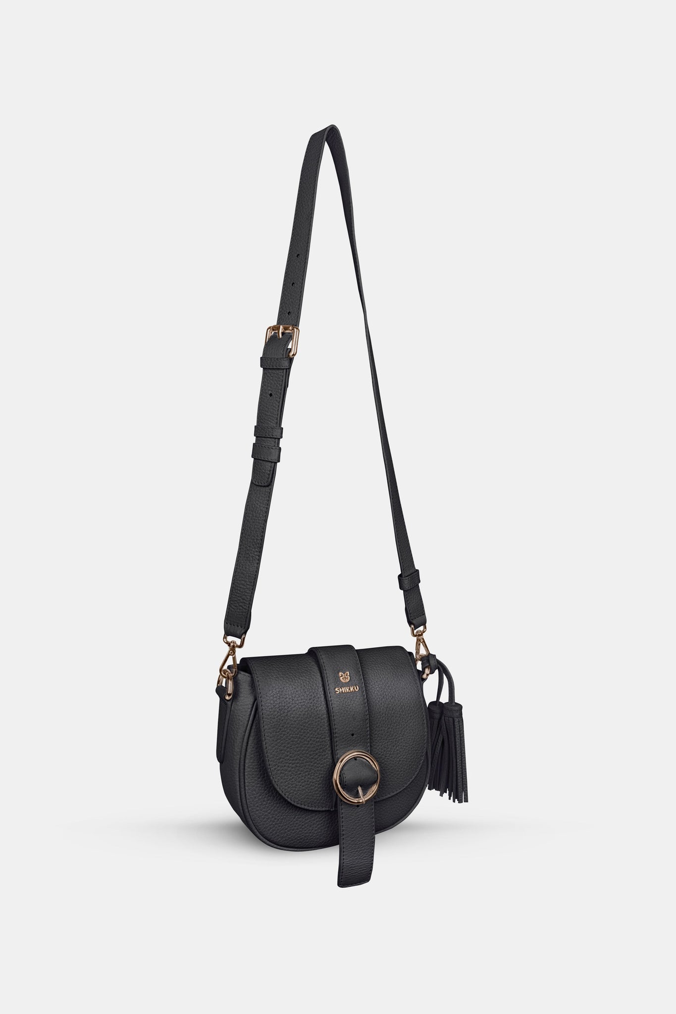 Shoulder Leather Bag - Black