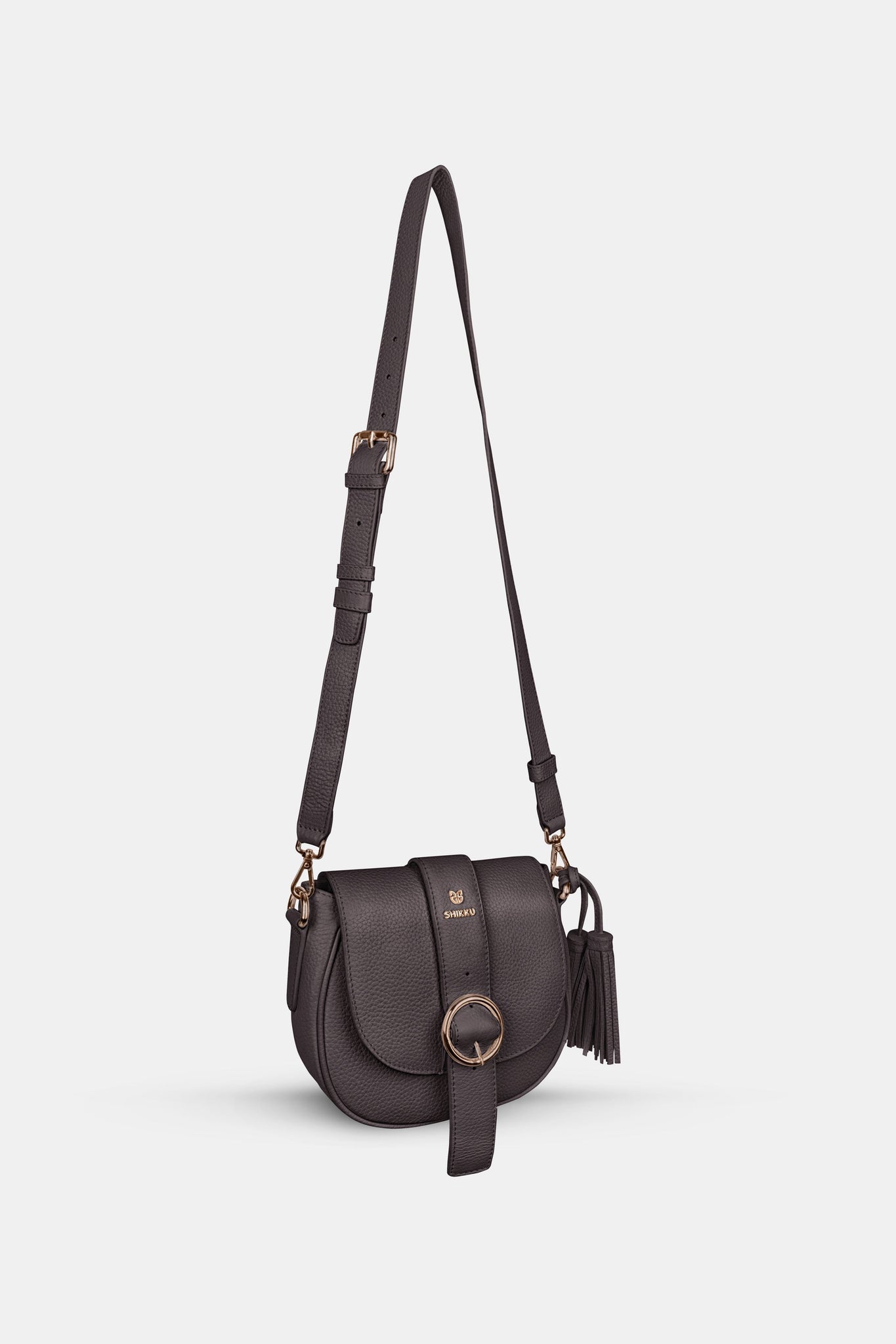 Shoulder Leather Bag - Dark Brown