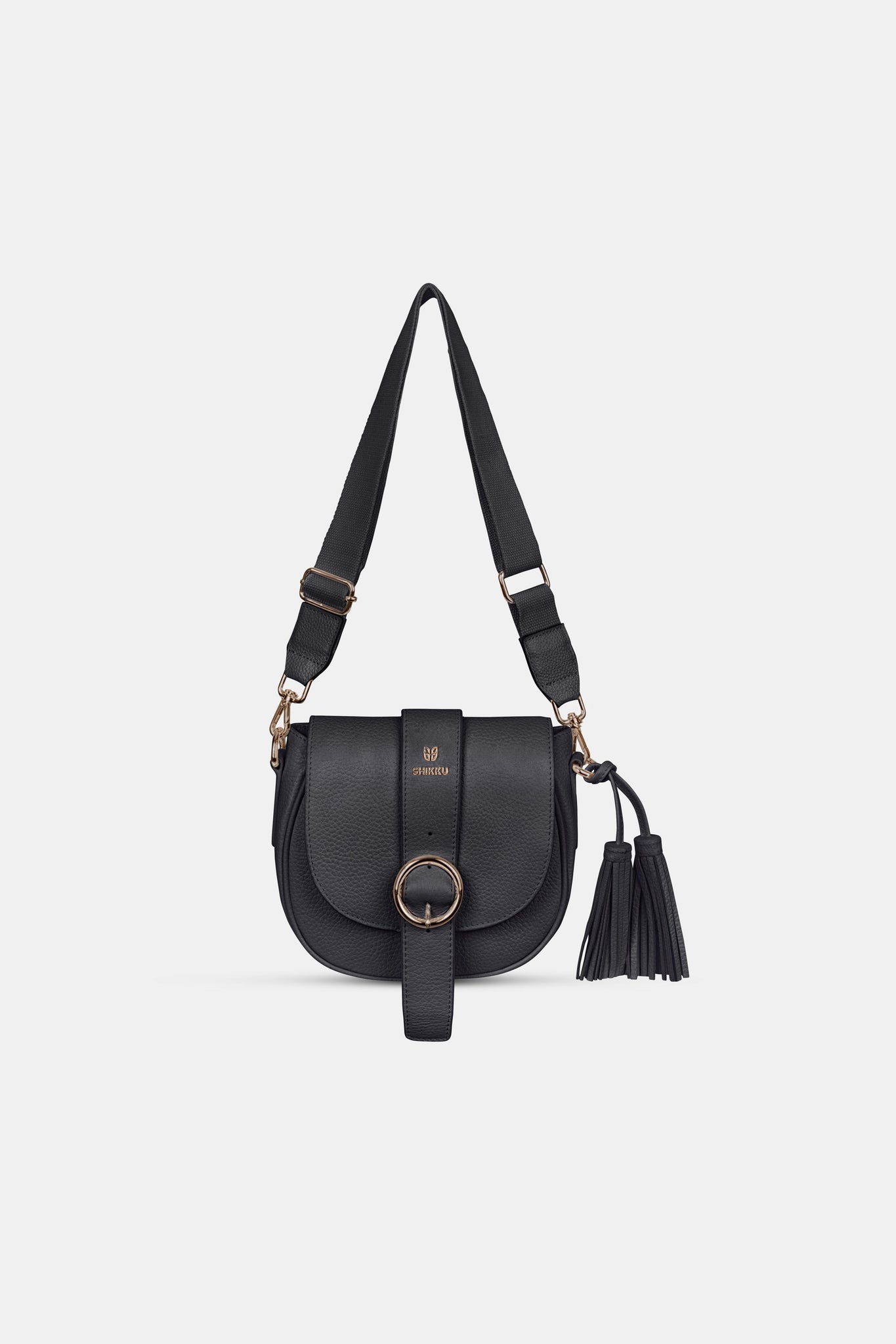 Shoulder Leather Bag - Black