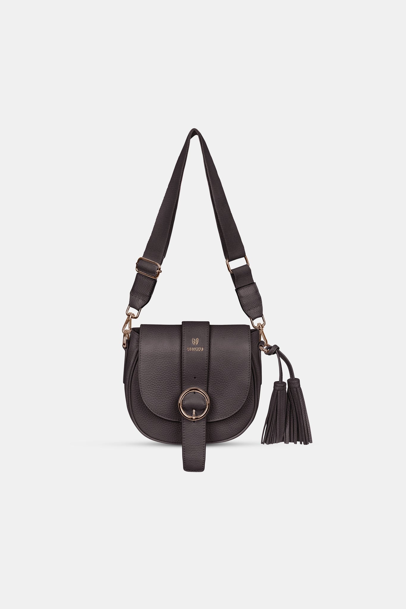 Shoulder Leather Bag - Dark Brown