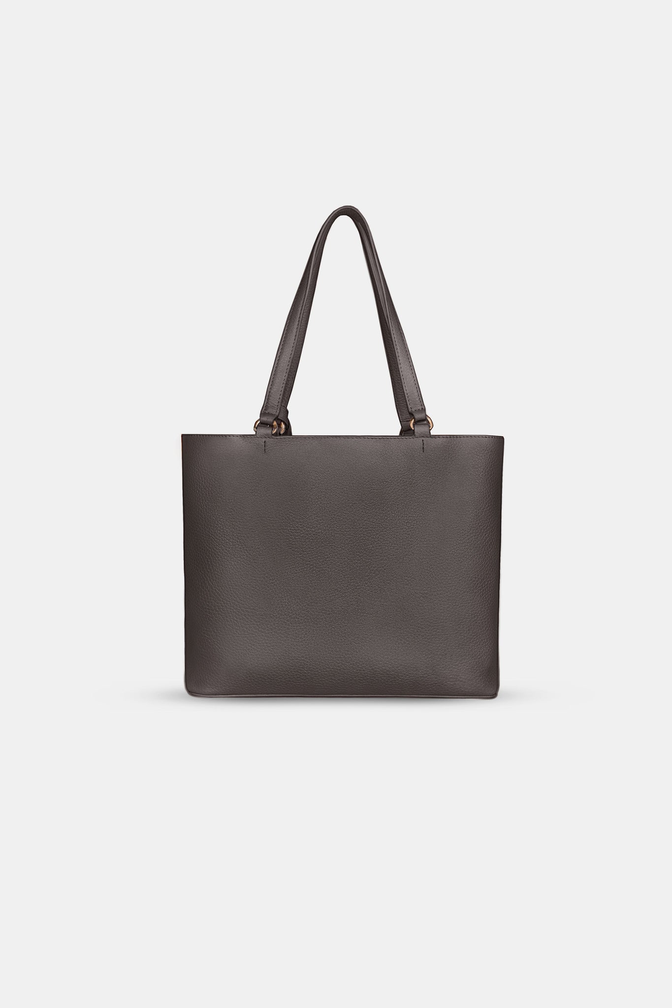 Large Tote Leather Bag - Dark Brown