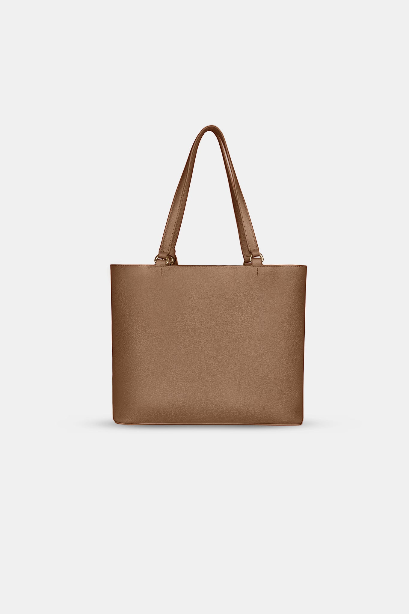Large Tote Leather Bag - Tabac Brown