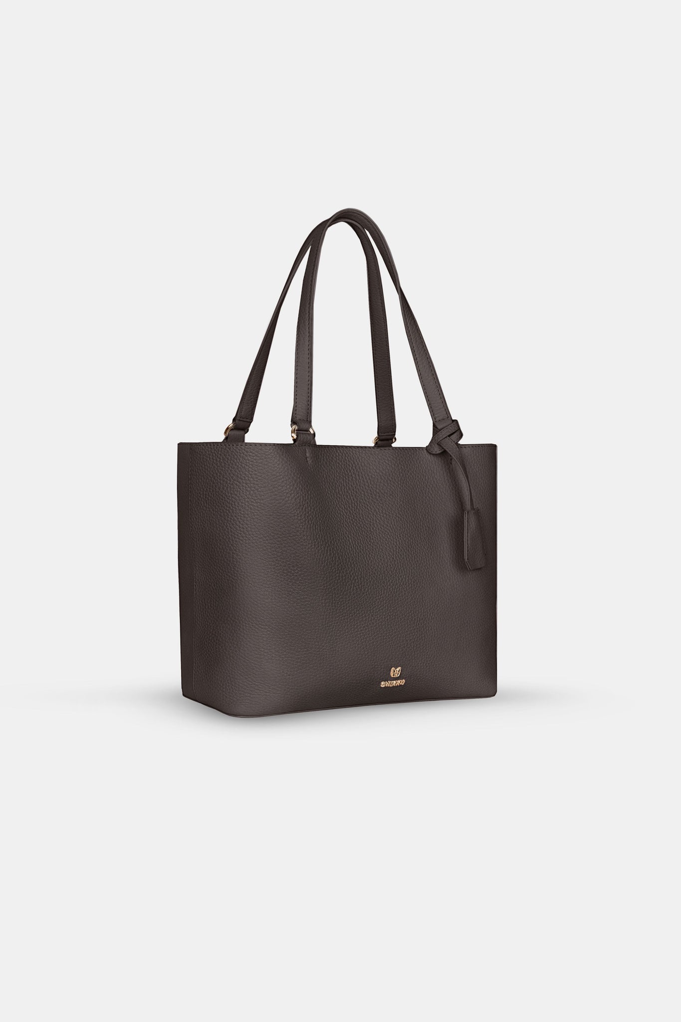 Large Tote Leather Bag - Dark Brown